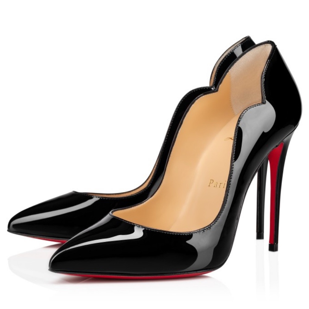 Patent Leather Scallop-Edge High Heel Pump Size 38.5 🔥